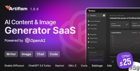 Artifism (v2.6.0) AI Content & Image Generator SaaS Nulled