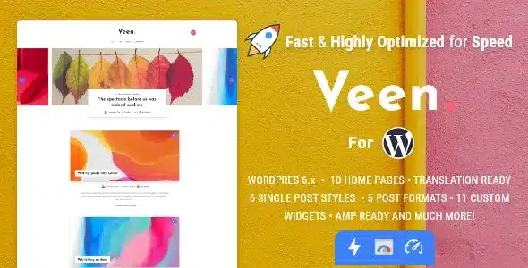 Veen 2.6.0 Nulled – Minimal Lightweight AMP Blog for WordPress