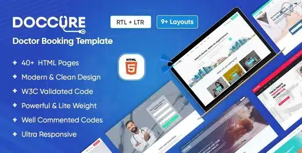 Doccure (v1.9.6) Clinics and Doctors Online Appointment Booking HTML Template Free Download (Practo Clone)