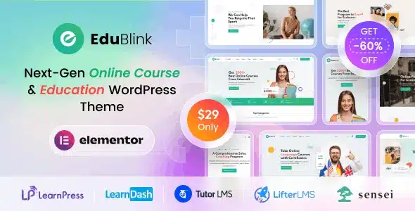 EduBlink v1.0.15 Free Download – Education & Online Course WordPress Theme