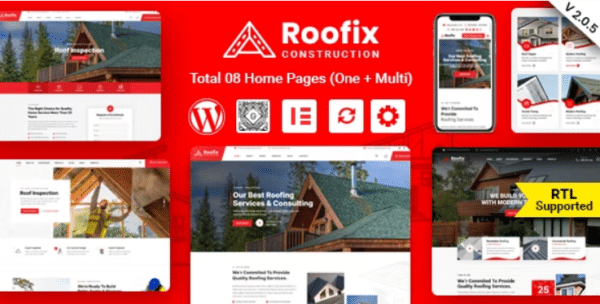 Roofix (v2.2.1) Roofing Services WordPress Theme Nulled