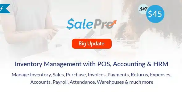 SalePro (v5.3.0) Inventory Management System with POS, HRM, Accounting Nulled