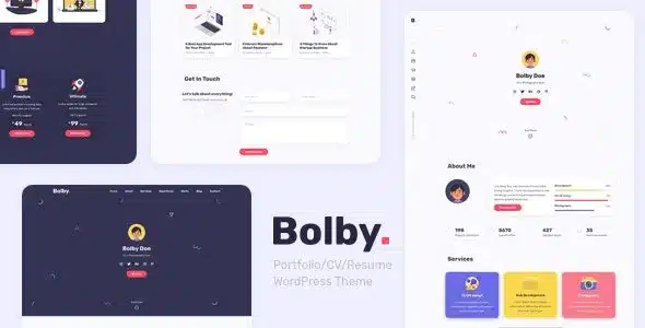 v1.0.8 Bolby Portfolio CV Resume WordPress Theme Free Download