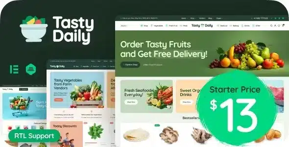 (v1.16) Tasty Daily Grocery Store & Food WooCommerce Theme Free Download