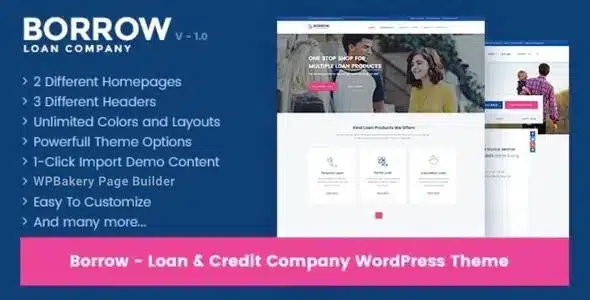 (v1.6.8) Borrow Loan Company Responsive WordPress Theme Free Download