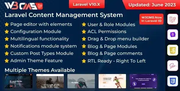 (v2.2) W3CMS-Laravel Content Management System Free Download