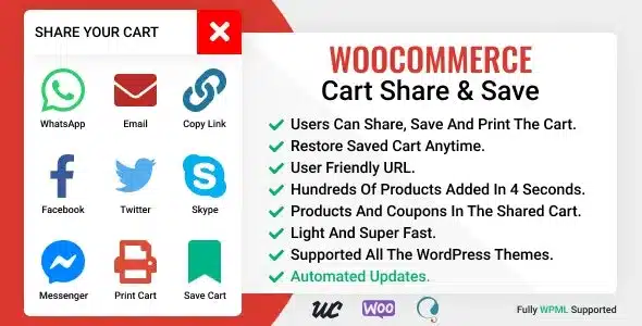 (v3.0.2) WooCommerce Cart Share and Save Nulled