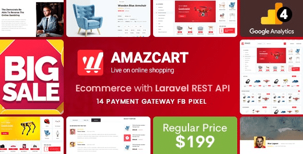 AmazCart (v4.4) Laravel Ecommerce System CMS Nulled