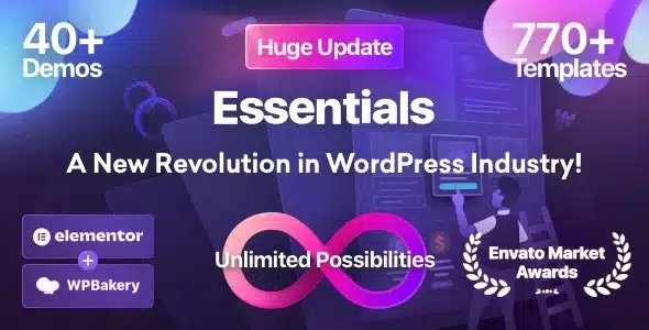 Essentials 3.2.13 Nulled – Multipurpose WordPress Theme