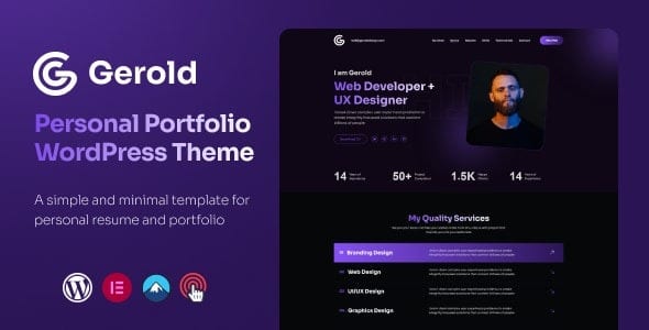 Gerold (v1.5.0 Personal Portfolio WordPress Theme Nulled