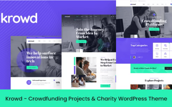 Krowd (v1.3.8) Crowdfunding & Charity WordPress Theme Nulled