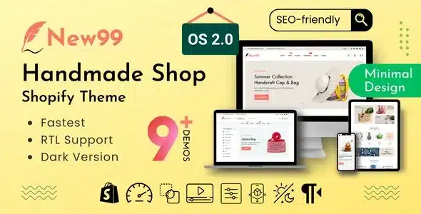 New99 (v2.1.1) Handmade Shop Shopify Theme OS 2.0 Free Download