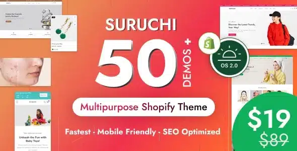 Suruchi (v7.2.0 Nulled) Multipurpose Shopify Theme OS 2.0 – RTL support