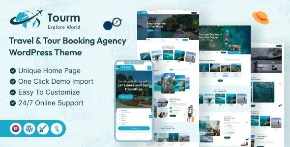 Tourm (3 November 2024) Travel & Tour Booking Agency WordPess Theme Nulled