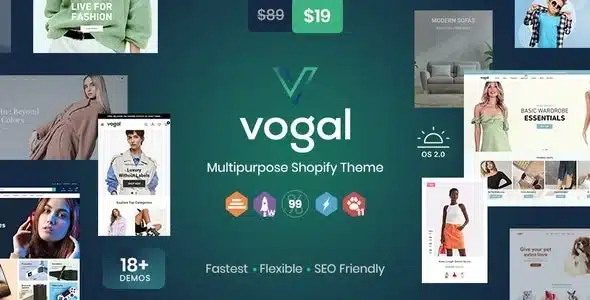 Vogal (9 Sept 2024) Multipurpose Shopify Theme Nulled