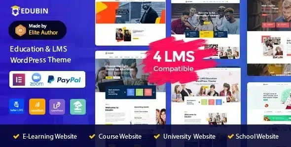 v9.3.7 Edubin Education LMS WordPress Theme Free Download